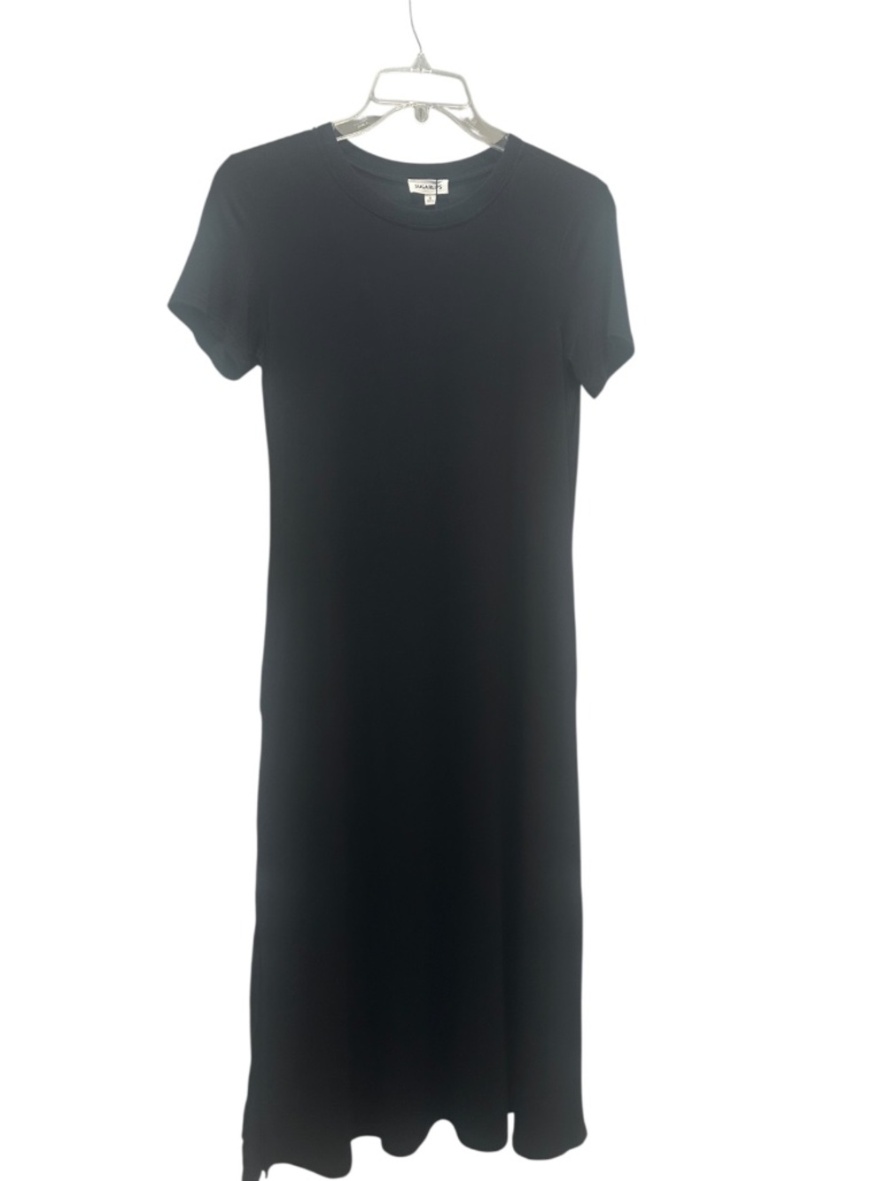 Sugarlips Black Short-Sleeve Midi Dress
